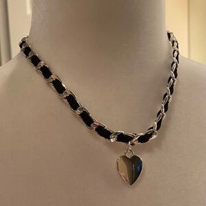 Charter Club Black & Silver Heart Necklace